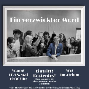 Schwarz-weißes Bild eines Theaterstücks mit dem Titel 